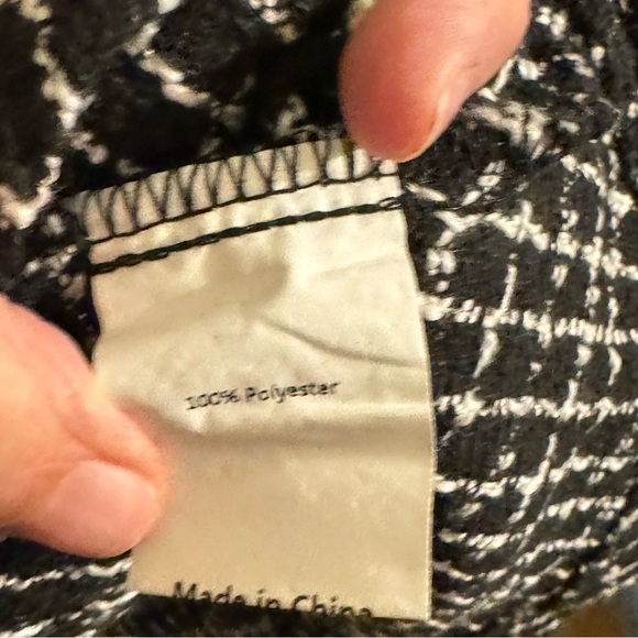 NWT Allegra K Plaid Tweed vintage style madmen short sleeve black dress Sz M - Picture 7 of 8